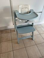 Kindereetstoel Kids Mill licht blauw met leren kussens, Ophalen, Zo goed als nieuw, Meegroeistoel, Afneembaar eetblad