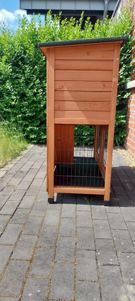 Konijnenhok voor buiten met 4 deuren hout, Dieren en Toebehoren, Knaagdieren en Konijnen | Hokken en Kooien, Nieuw, Hok, 90 cm of meer