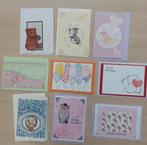 9 zelfgemaakte kaarten., Ophalen of Verzenden, Nieuw, Overige thema's, Knipvel