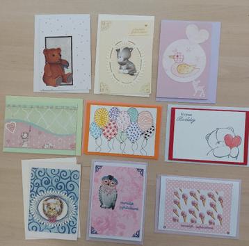 9 zelfgemaakte kaarten. beschikbaar voor biedingen