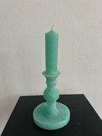 Decoratieve Kaars met Kandelaar - turquoise, Overige materialen, Nieuw, Ophalen of Verzenden, Kaars