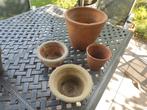 Terra cotta, Tuin en Terras, Bloempotten, Ophalen of Verzenden, Zo goed als nieuw, Rond, Minder dan 25 cm