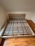 Ikea Slat Bed w/mattress, Huis en Inrichting, Wit, Tweepersoons, Zo goed als nieuw, Hout