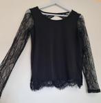 Pimkie sexy blouse shirt lace sleeves open back zwart S, Kleding | Dames, Tops, Zwart, Ophalen of Verzenden, Zo goed als nieuw