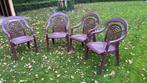4 tuinstoelen, Tuin en Terras, Tuinstoelen, Ophalen, Gebruikt, Kunststof, Stapelbaar
