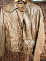 Vintage Bruine Leren Jas, Ophalen of Verzenden, Gedragen, Maat 42/44 (L), Bruin