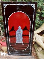 China Oud Houten Paneel ingelegd met Paarlemoer/fr Beschild., Ophalen of Verzenden