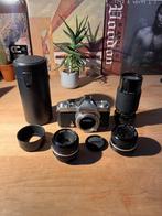 Nikon Nikkormat FT3 analoge camera set met 3 lenzen, Audio, Tv en Foto, Fotocamera's Analoog, Verzenden, Gebruikt, Spiegelreflex