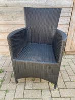 6 Tuinstoelen Wicker Zwart, Ophalen, Gebruikt, Wicker