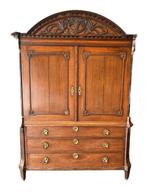 Antiek Drents kabinet | Ongerestaureerd & Authentiek | 255cm, Ophalen of Verzenden