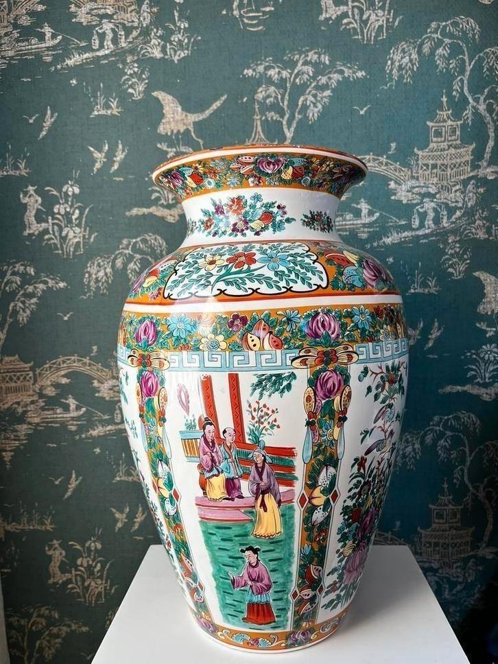 Chinese XL vloervaas, Huis en Inrichting, Woonaccessoires | Vazen, Zo goed als nieuw, Overige kleuren, Minder dan 50 cm, Aardewerk of Porselein