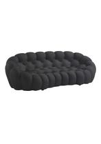 OHNO Furniture Victoria - Bubbel 3-Zits Bank - Zwart, Ophalen of Verzenden, Nieuw, Rechte bank, Stof