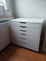 Ikea Alex ladeblok op wielen, wit, 67x66, Huis en Inrichting, Kasten | Ladekasten, Ophalen, Gebruikt, 5 laden of meer, 50 tot 100 cm
