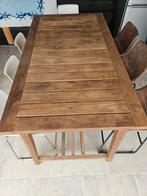 Bar tafel met barkrukken, Tuin en Terras, Tuintafels, Ophalen, Zo goed als nieuw, Rechthoekig