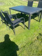 Tuinset inclusief grijze kussens, Tuin en Terras, Ophalen, 4 zitplaatsen, Gebruikt, Wicker