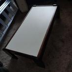 Wit met bruine salontafel, Huis en Inrichting, Tafels | Salontafels, Ophalen, 100 tot 150 cm, 50 tot 100 cm, Zo goed als nieuw