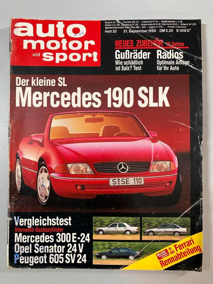 Auto Motor Sport 1990 - Mercedes 190 SLK, Boeken, Auto's | Folders en Tijdschriften, Gelezen, Mercedes, Ophalen of Verzenden