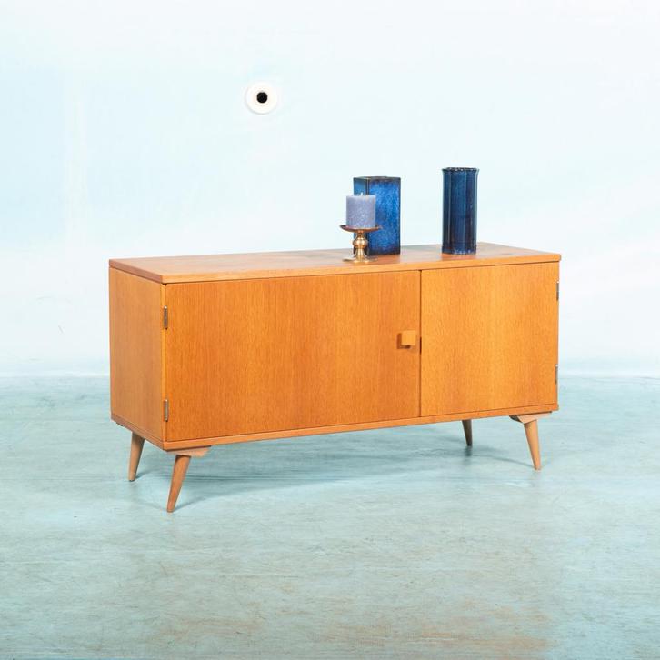 Vintage Scandinavisch wandmeubel eiken jaren 60, Huis en Inrichting, Kasten | Overige, Gebruikt, Ophalen of Verzenden