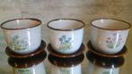 Vintage bloempotten botanica porselein 11cm 3stuks, Ophalen of Verzenden, Rond, Binnen