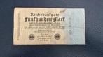 Duitsland reichsbanknote 500 mark 1922, Ophalen of Verzenden, Duitsland