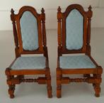 Miniatuur bewerkte houten stoelen 1:12, Verzamelen, Poppenhuizen en Toebehoren, Ophalen of Verzenden, Zo goed als nieuw, Decoratie