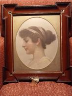 Vintage portret in houten lijst, Ophalen