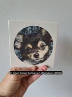 Wandtegel met Chihuahua hond, aardewerk 15x15x0.5cm, Tuin en Terras, Ophalen of Verzenden, Nieuw, Keramiek, Overige typen