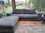 Urban Sofa Firenca 2,5-zitsbank + poef antraciet, Ophalen, 75 tot 100 cm, Zo goed als nieuw, Rechte bank