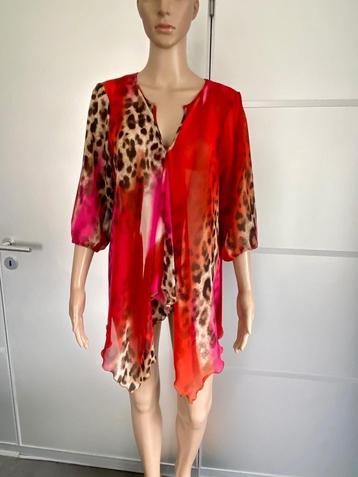 H990 Only-M. maat 38=M blouse tuniek top rood/roze beschikbaar voor biedingen