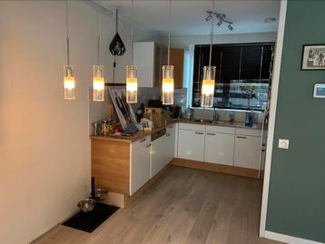 Mooie en nette hanglamp, 5 glaasjes met helder en matglas. beschikbaar voor biedingen