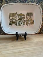 Vintage Figgjo Flint Market schaal Groen met wit, Ophalen of Verzenden, Wedgwood, Aardewerk, Schaal of Schalen
