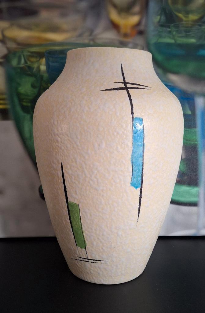 Vintage Hoge West Germany Scheurich Bay Vaas 576-30 30 cm, Huis en Inrichting, Woonaccessoires | Vazen, Gebruikt, Minder dan 50 cm