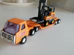 Vintage buddy L vrachtwagen dieplader met heftruck, Ophalen of Verzenden, Gebruikt