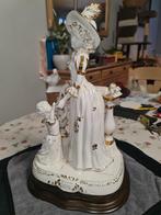 postelein beeld dame aan balestrade met bladgoud, Ophalen of Verzenden, Gebruikt, Mens