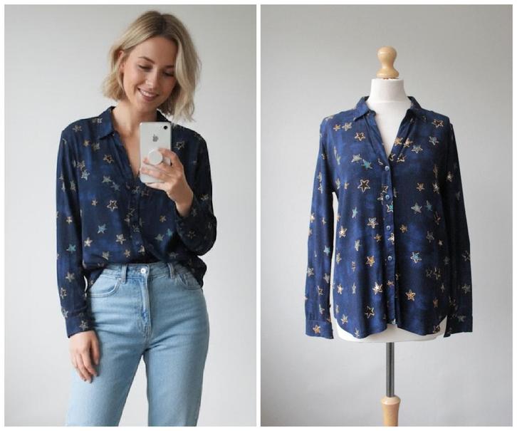 Fabienne Chapot - prachtige blouse / blauw / maat M, Kleding | Dames, Blouses en Tunieken, Zo goed als nieuw, Maat 38/40 (M), Blauw