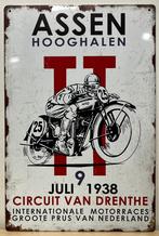 TT Assen Juli 1938 Moto GP reclamebord van metaal wandbord, Nieuw, Reclamebord, Ophalen of Verzenden