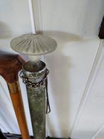 Antieke wandelstok glas met koperen stok, Antiek en Kunst, Antiek | Lampen, Ophalen