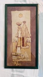 Batik schilderij in lijst, 52x28cm, Antiek en Kunst, Ophalen