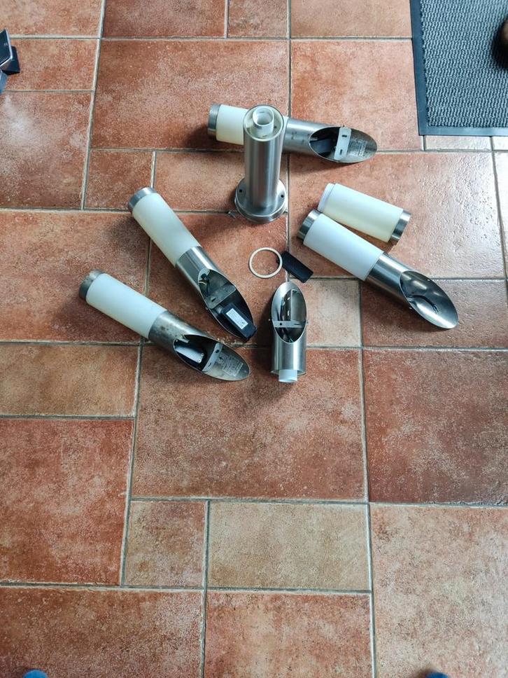 Partij buitenlampen - schuuropruiming, Huis en Inrichting, Lampen | Wandlampen, Gebruikt, Kunststof, Metaal, Ophalen of Verzenden
