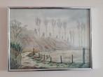 Ingelijste aquarel landschap Terschelling, Ophalen of Verzenden