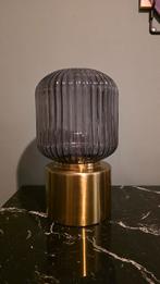 Ikea Solklint Elegante glazen tafellamp met gouden voet, Ophalen of Verzenden, Zo goed als nieuw, Glas, Minder dan 100 cm