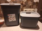 2 Curver Vuilnisbakjes - Grijs, Ophalen of Verzenden, Gebruikt, Kunststof, Met deksel