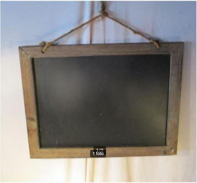 Antieke Houten Krijtbord - 53x40, Ophalen of Verzenden, Gebruikt, Krijtbord