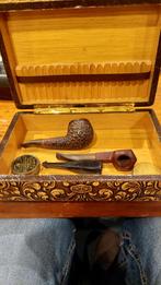 Antieke pijpen doos met inhoud, Ophalen of Verzenden