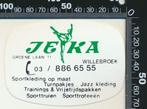 Sticker: Jeka - Sportkleding op maat - Willebroek, Ophalen of Verzenden, Zo goed als nieuw, Bedrijf of Vereniging