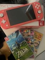 Nintendo switch lite roze, Spelcomputers en Games, Ophalen, Roze of Coral, Zo goed als nieuw
