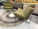 2 Leolux Volare Fauteuils groen stof, Leolux, Nieuw, 75 tot 100 cm, Ophalen of Verzenden