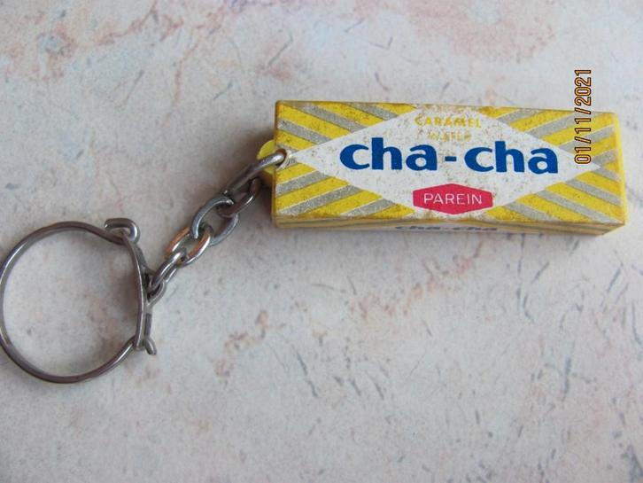 VINTAGE reclame CHA-CHA Parein koek SLEUTELHANGER 60 70 IZGS, Verzamelen, Sleutelhangers, Gebruikt, Merk, Ophalen of Verzenden