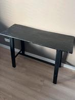 Massief houten sidetabel, Ophalen, Zo goed als nieuw, 25 tot 50 cm, Rechthoekig