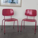 2 Rode FSK Revolt stoelen, Friso Kramer, Ahrend 1997,, Twee, Ophalen of Verzenden, Metaal, Rood